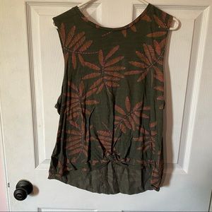 Green Tank with Tie up Front